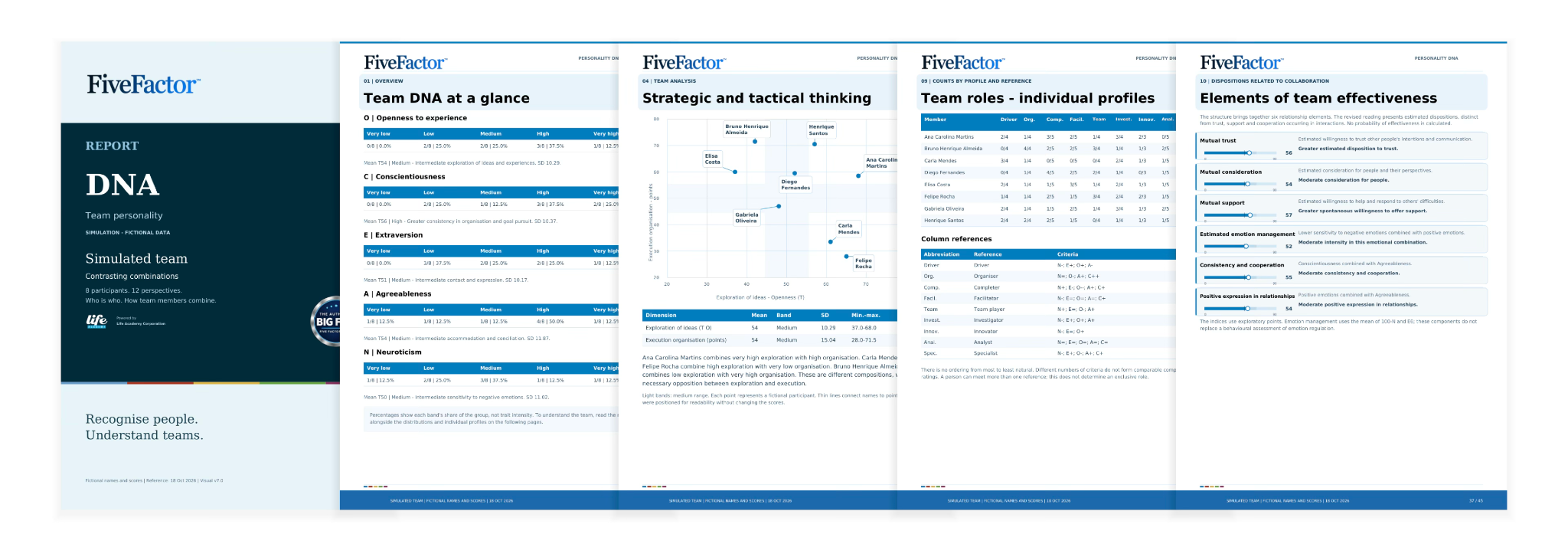 Selected report pages — Team DNA